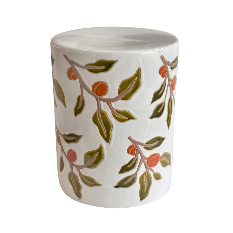 Tempest Citrus Indoor/Outdoor Ceramic Table - Orange Citrus