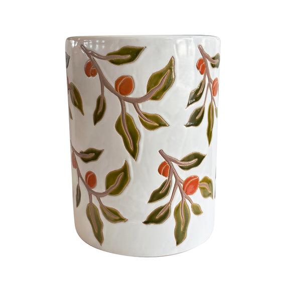 Tempest Citrus Indoor/Outdoor Ceramic Table - Orange Citrus