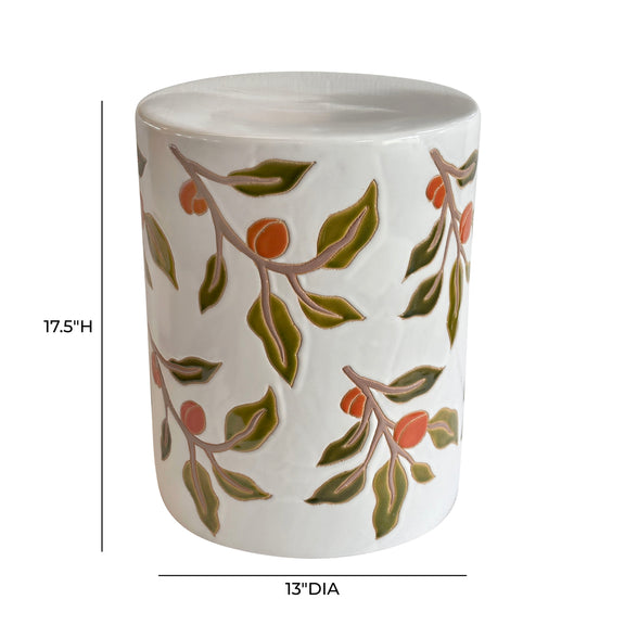 Tempest Citrus Indoor/Outdoor Ceramic Table - Orange Citrus
