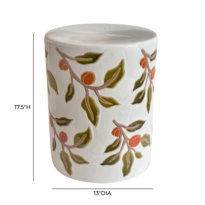 Tempest Citrus Indoor/Outdoor Ceramic Table - Orange Citrus