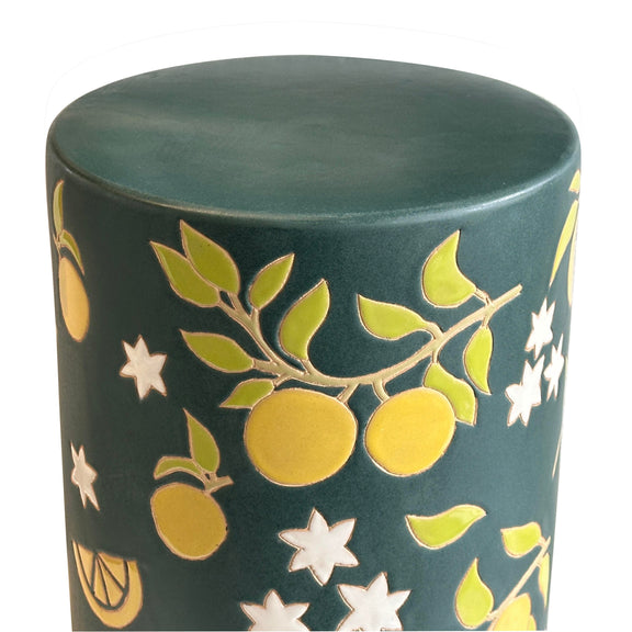 Tempest Citrus Indoor/Outdoor Ceramic Table - Lemon Citrus