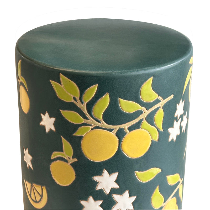 Tempest Citrus Indoor/Outdoor Ceramic Table - Lemon Citrus