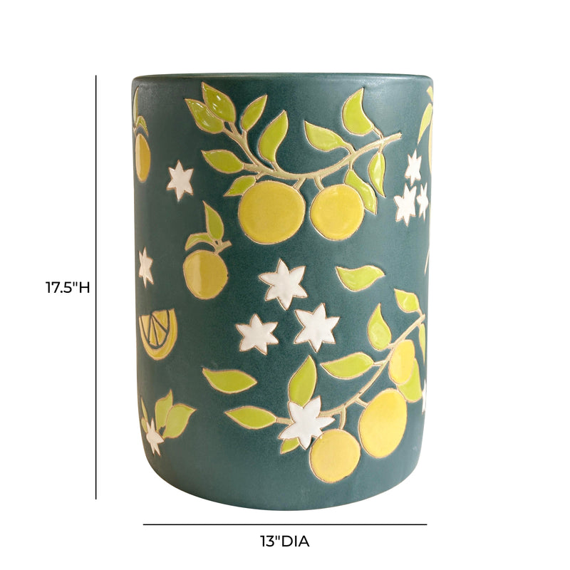 Tempest Citrus Indoor/Outdoor Ceramic Table - Lemon Citrus