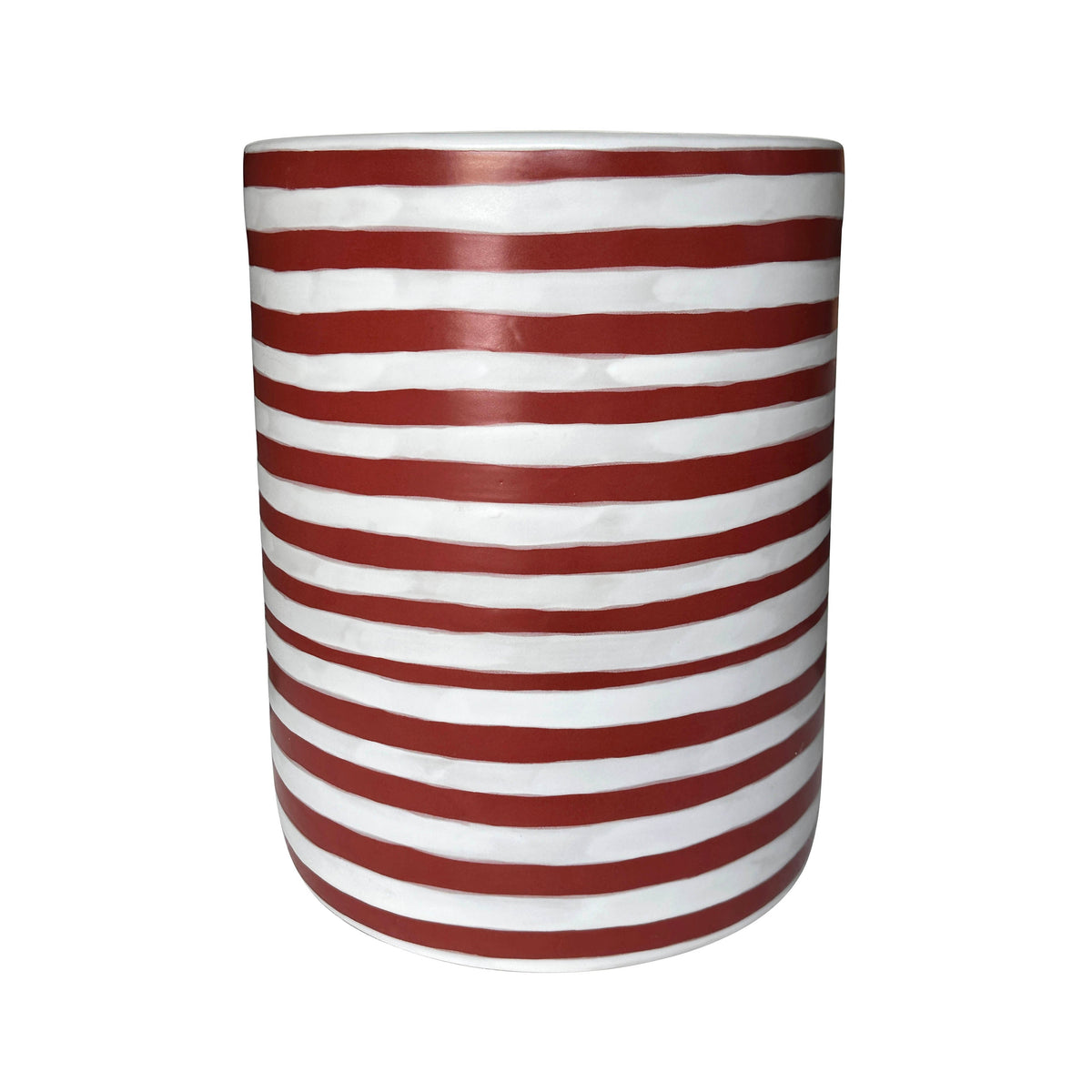 Tempest Indoor/Outdoor Ceramic Table in Stripes - Red Stripes