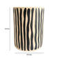 Tempest Indoor/Outdoor Ceramic Table in Stripes - Black Stripes