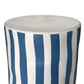 Tempest Indoor/Outdoor Ceramic Table in Stripes - Blue Stripes