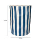 Tempest Indoor/Outdoor Ceramic Table in Stripes - Blue Stripes