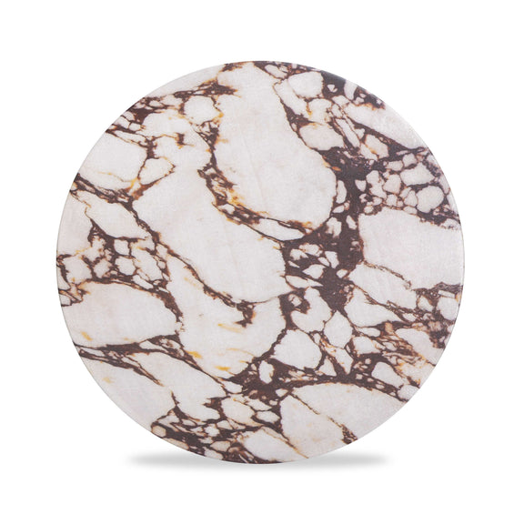 Pia Red Faux Marble Indoor/Outdoor Concrete Side Table