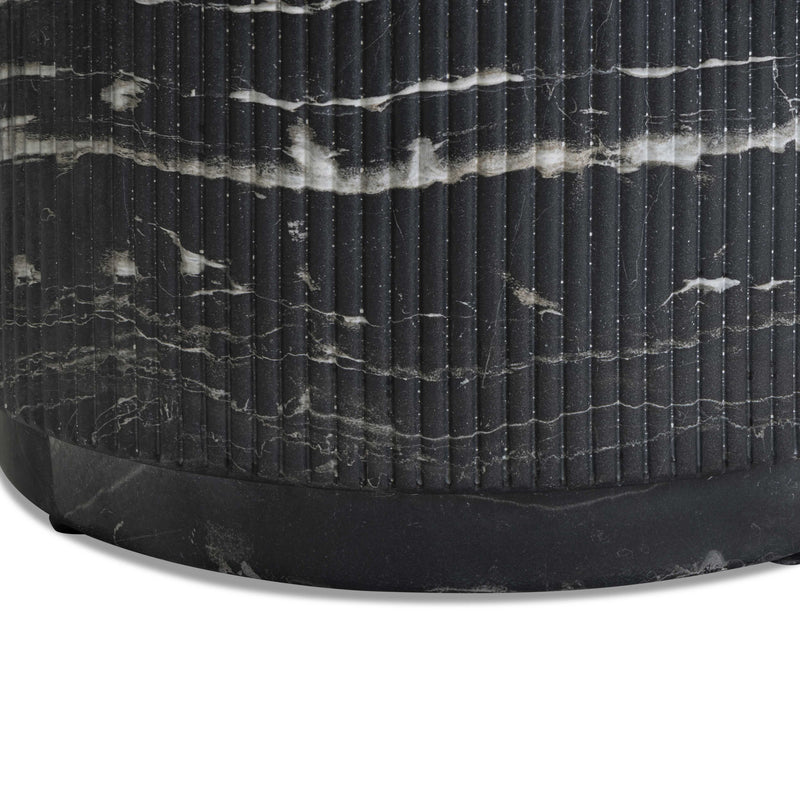 Hades 47" Black Faux Marble Indoor/Outdoor Concrete Coffee Table