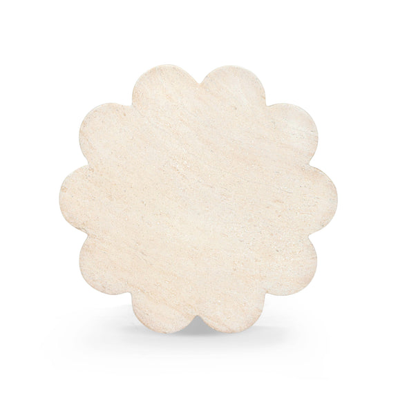 Blossom Washed Faux Travertine Indoor/Outdoor Concrete Side Table