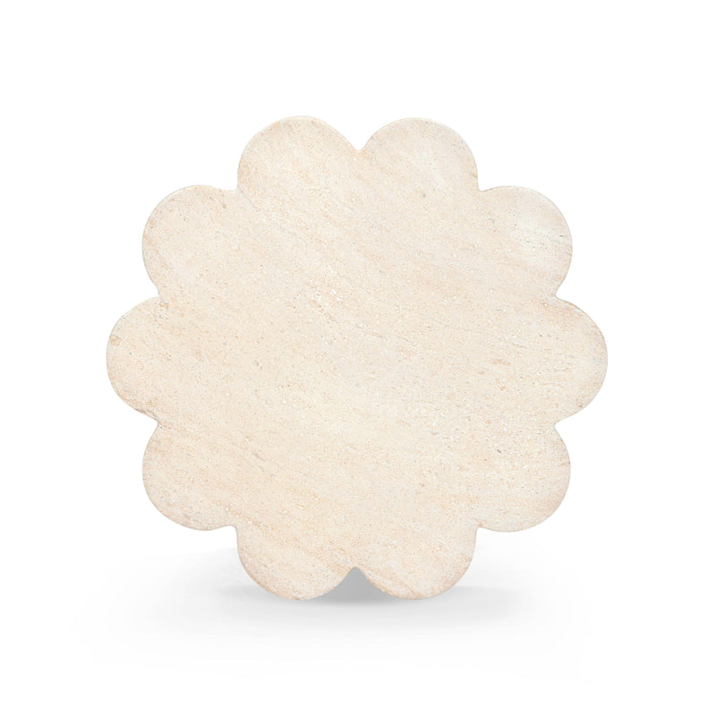 Blossom Washed Faux Travertine Indoor/Outdoor Concrete Side Table