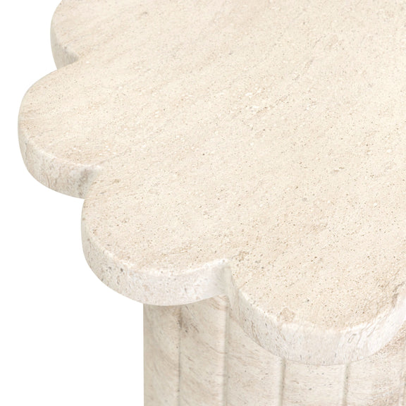 Blossom Washed Faux Travertine Indoor/Outdoor Concrete Side Table