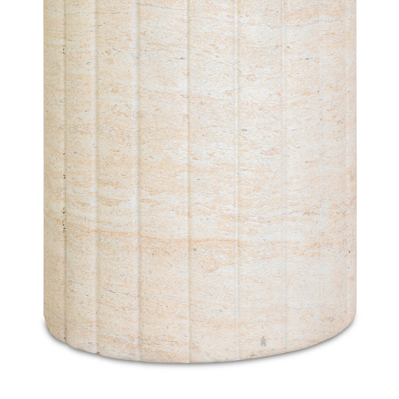 Blossom Washed Faux Travertine Indoor/Outdoor Concrete Side Table
