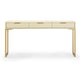 Pesce 59" Faux Shagreen 3-Drawer Console Table - Cream
