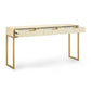 Pesce 59" Faux Shagreen 3-Drawer Console Table - Cream