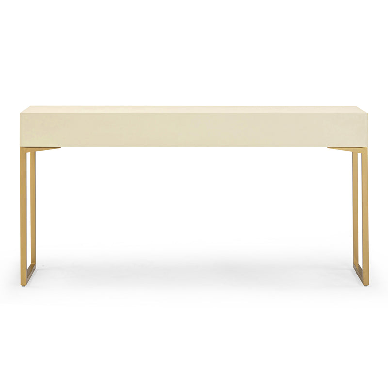 Pesce 59" Faux Shagreen 3-Drawer Console Table - Cream