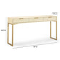 Pesce 59" Faux Shagreen 3-Drawer Console Table - Cream