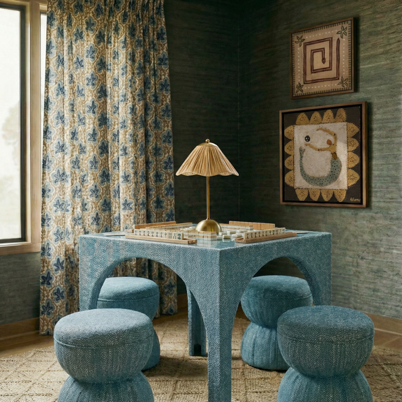 Tomlin 35" Square Mahjong Table - Teal