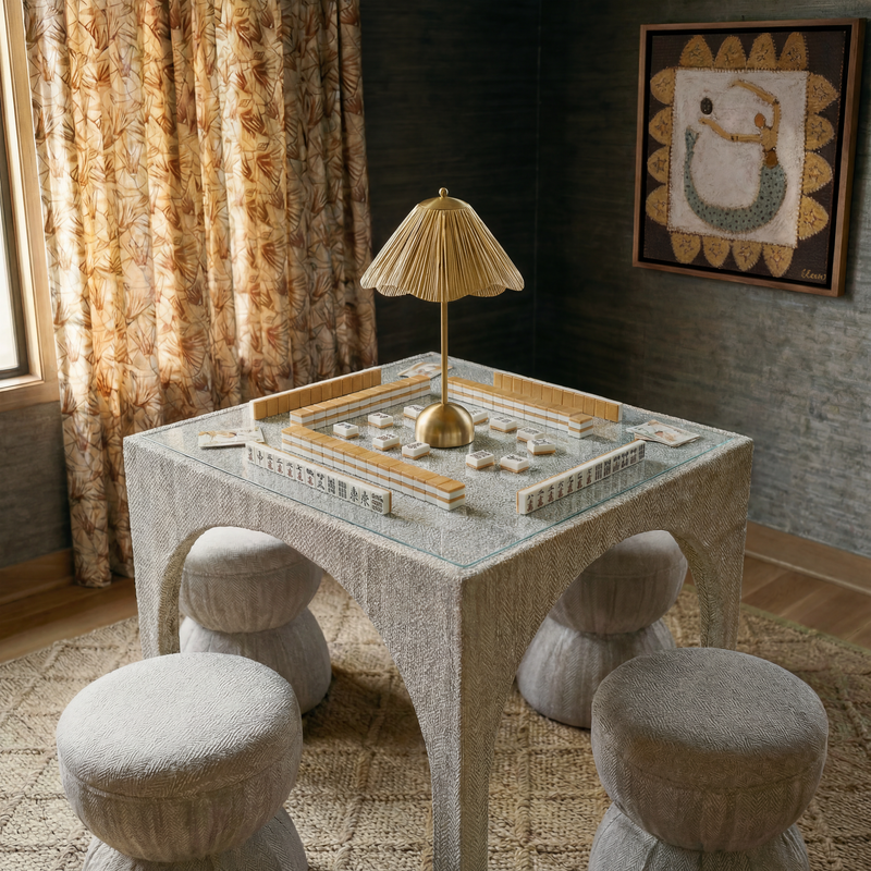 Tomlin 35" Square Mahjong Table - Beige