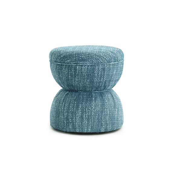 Tomlin Ruched Performance Fabric Game Ottoman - Teal