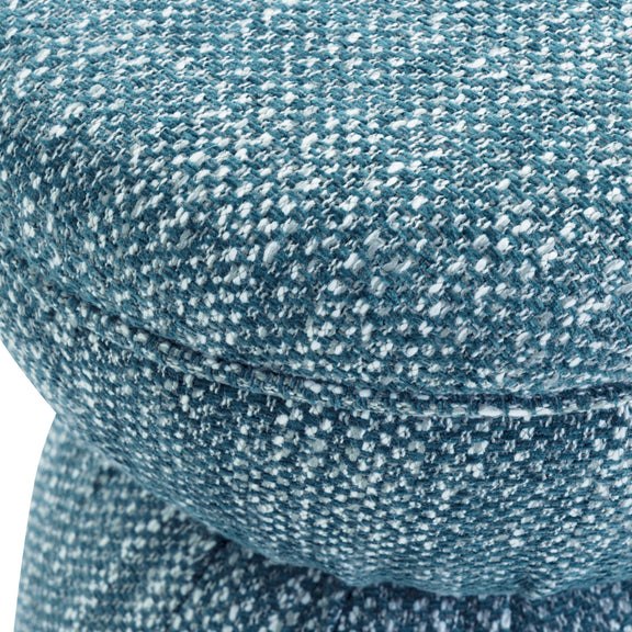 Tomlin Ruched Performance Fabric Game Ottoman - Teal
