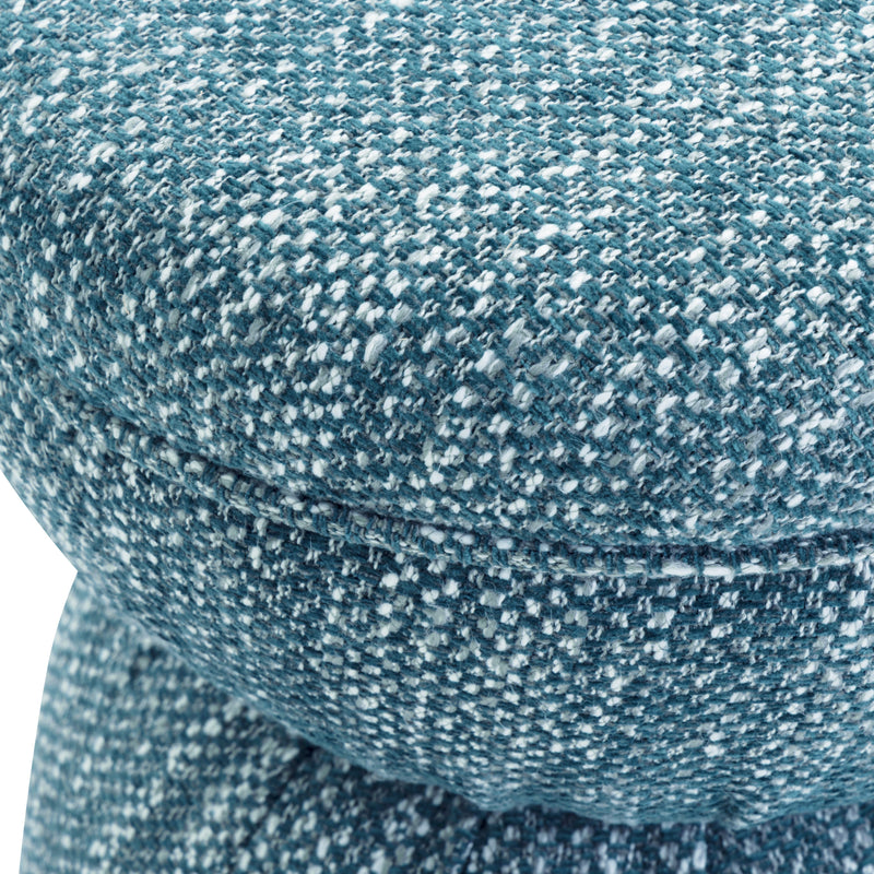 Tomlin Ruched Performance Fabric Game Ottoman - Teal
