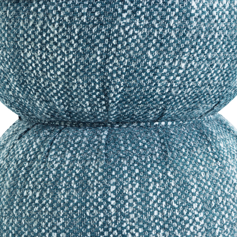 Tomlin Ruched Performance Fabric Game Ottoman - Teal