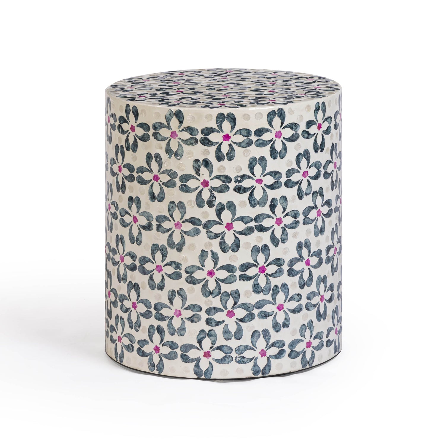 Lorna Capiz Shell Accent Stool - Aqua