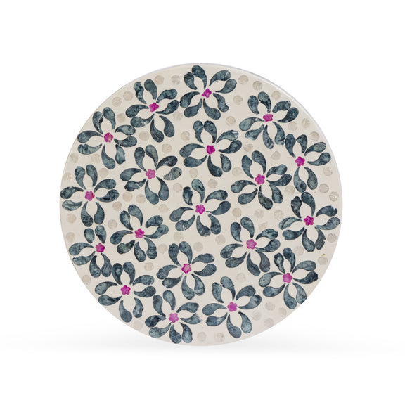 Lorna Capiz Shell Accent Stool - Aqua