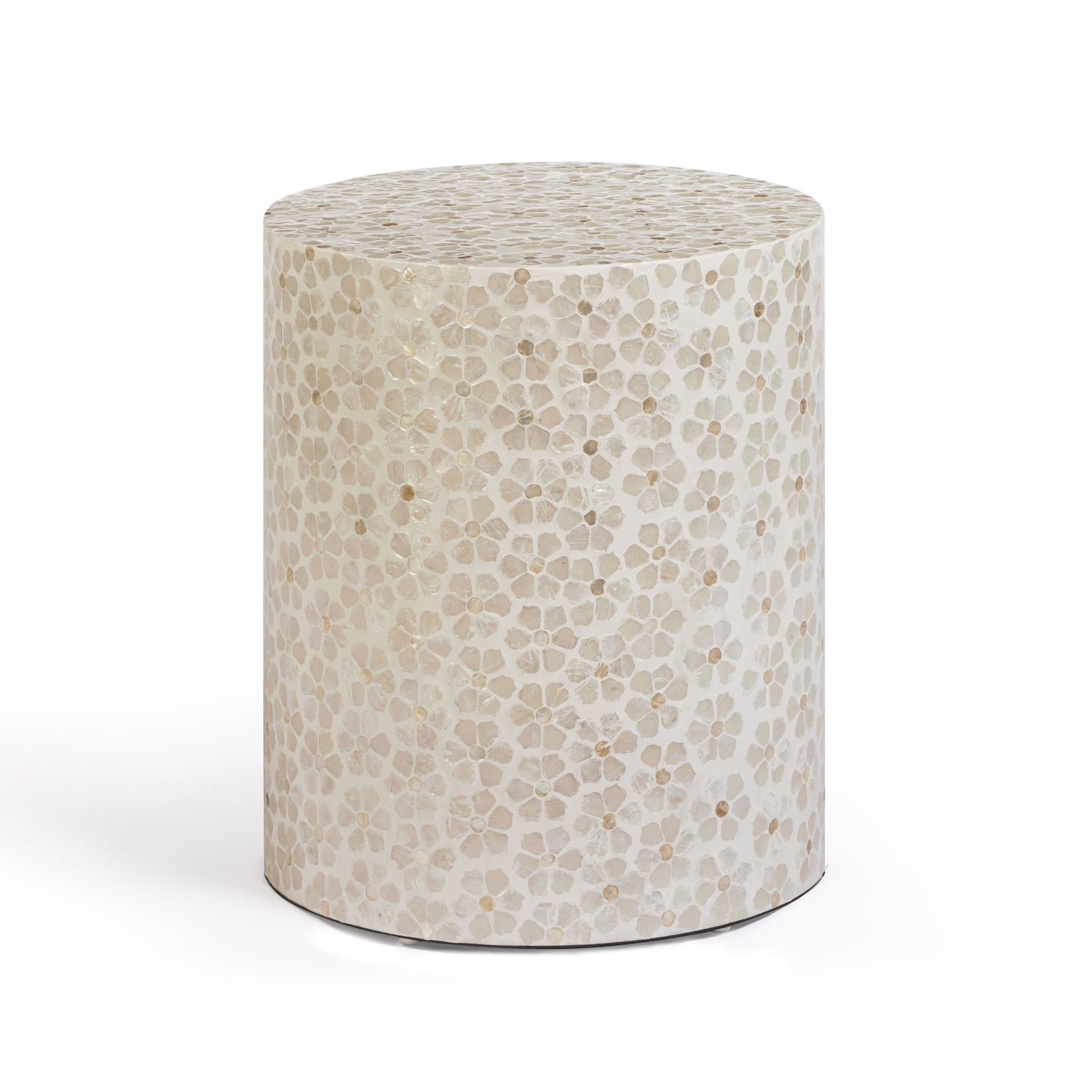 Lorna Capiz Shell Accent Stool - Pearl