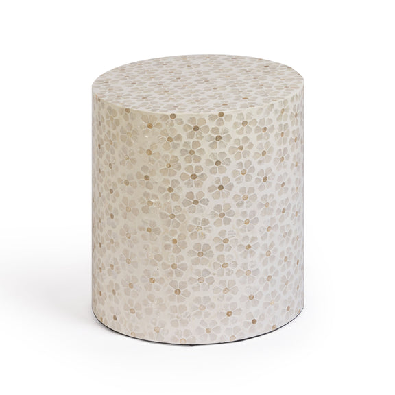Lorna Capiz Shell Accent Stool - Pearl