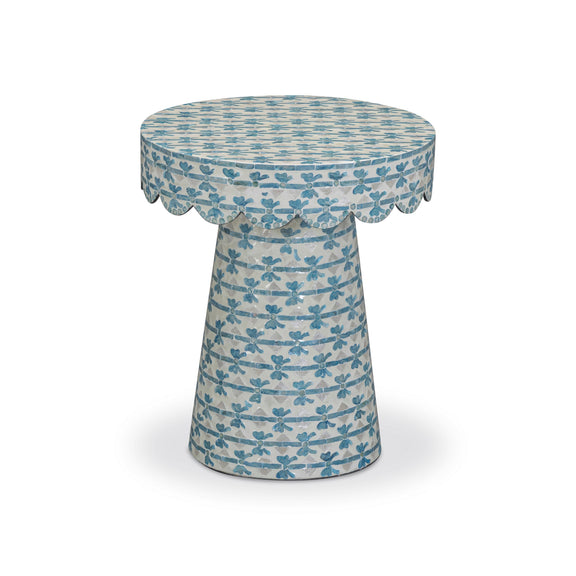 Lady Blue Ribbon Capiz Shell Round Side Table