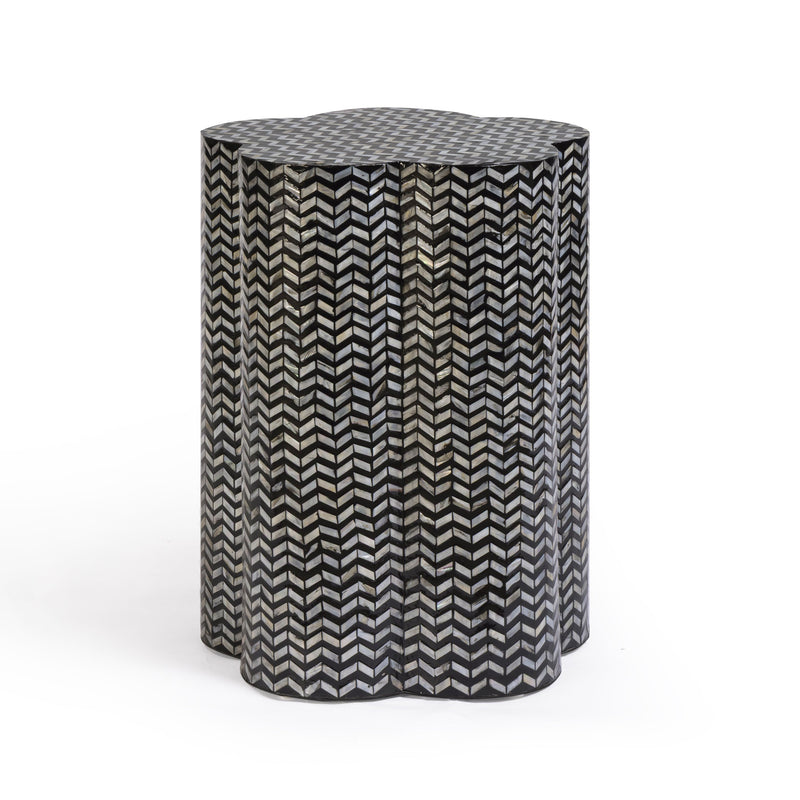 Truffle Black Mother of Pearl Shell Side Table