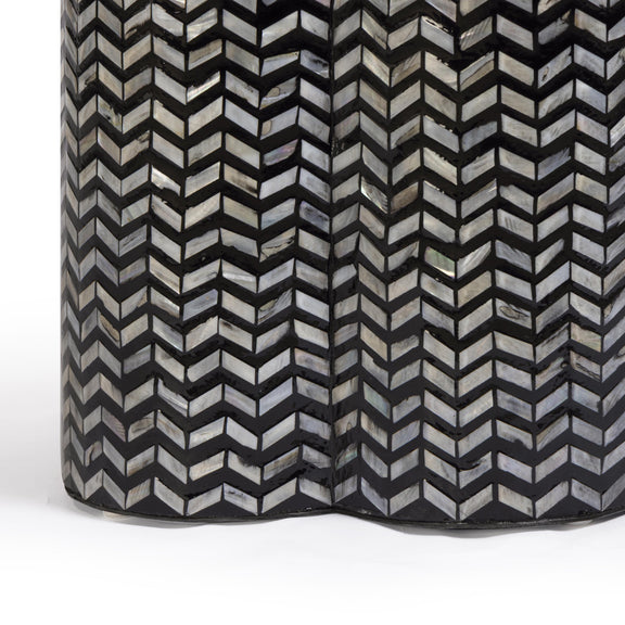 Truffle Black Mother of Pearl Shell Side Table