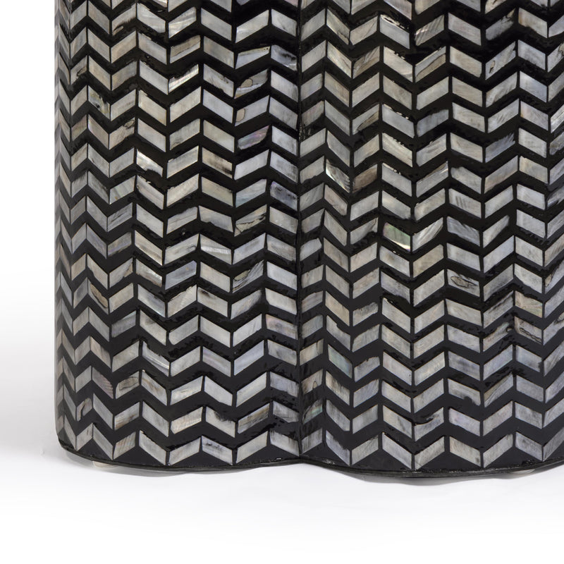 Truffle Black Mother of Pearl Shell Side Table