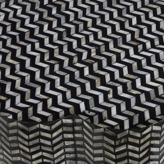 Truffle Black Mother of Pearl Shell Side Table