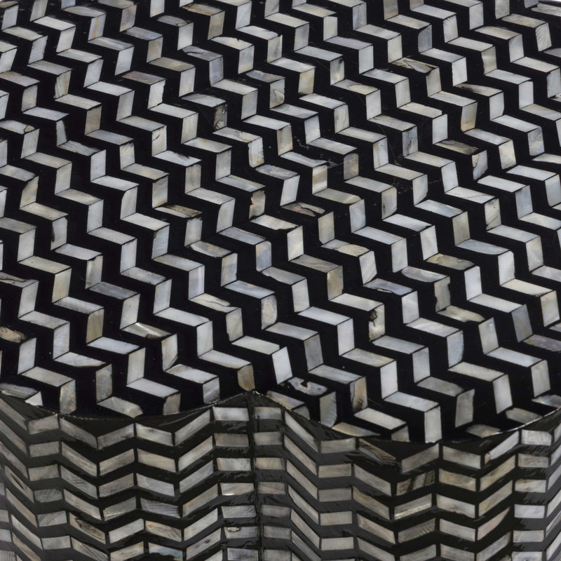 Truffle Black Mother of Pearl Shell Side Table