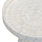 Coast Pearl White Seashell Round Side Table