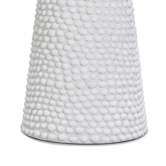 Coast Pearl White Seashell Round Side Table