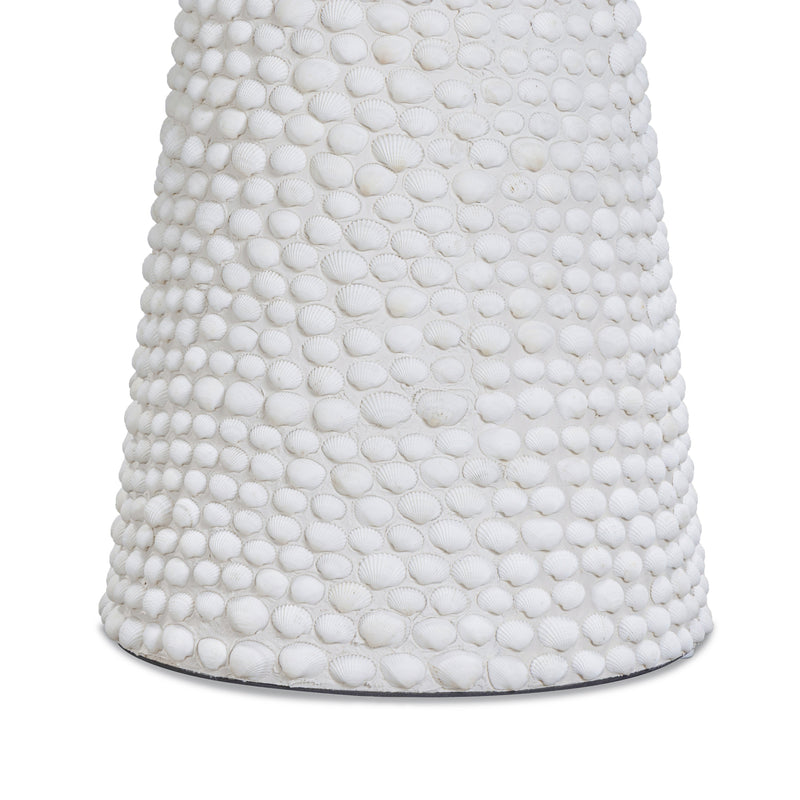 Coast Pearl White Seashell Round Side Table