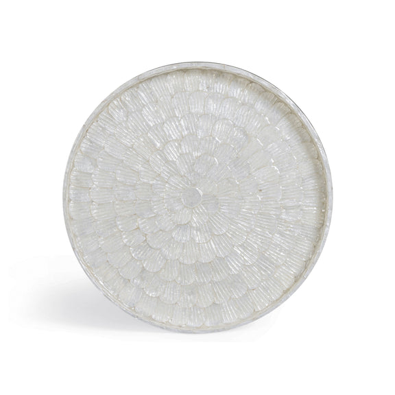 Coast Pearl White Seashell Round Side Table