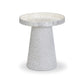 Coast Pearl White Seashell Round Side Table