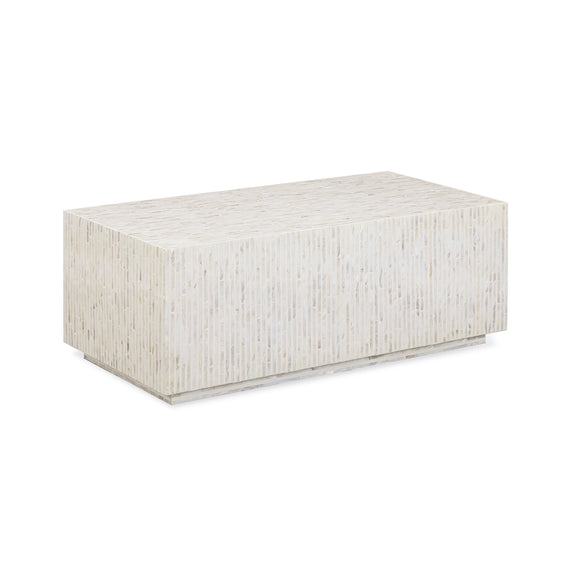 Earl 48" Shell Rectangular Coffee Table - Cream