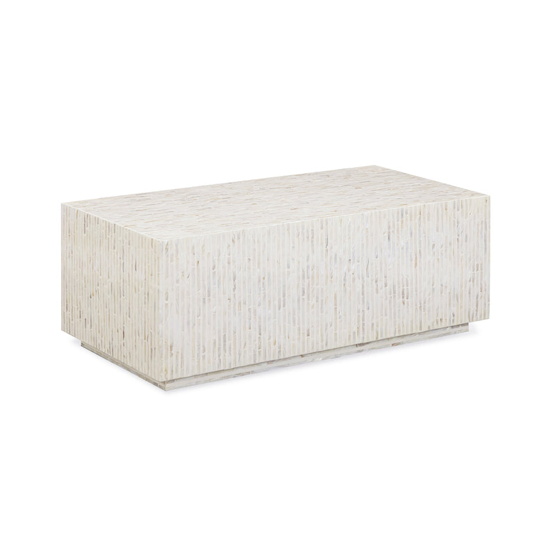 Earl 48" Shell Rectangular Coffee Table - Cream