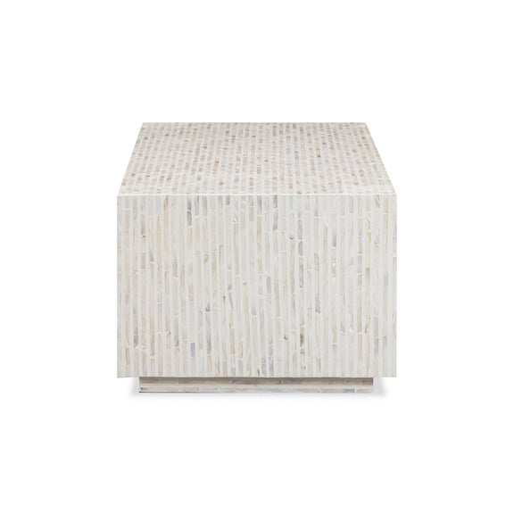 Earl 48" Shell Rectangular Coffee Table - Cream