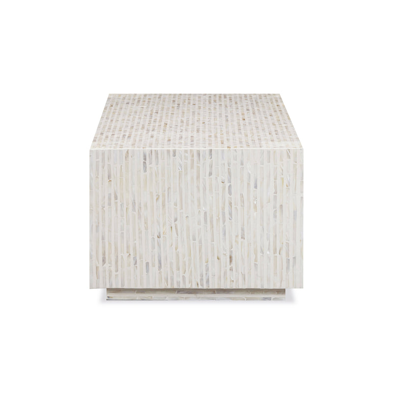 Earl 48" Shell Rectangular Coffee Table - Cream