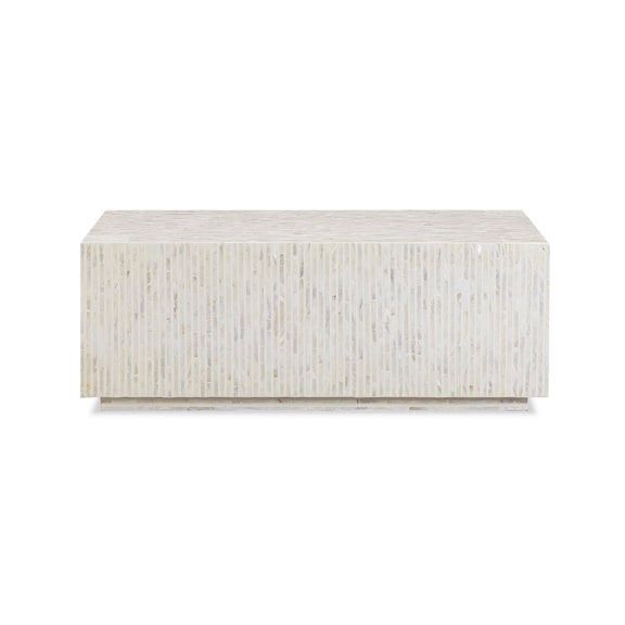 Earl 48" Shell Rectangular Coffee Table - Cream