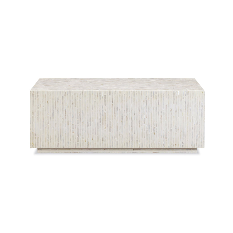 Earl 48" Shell Rectangular Coffee Table - Cream