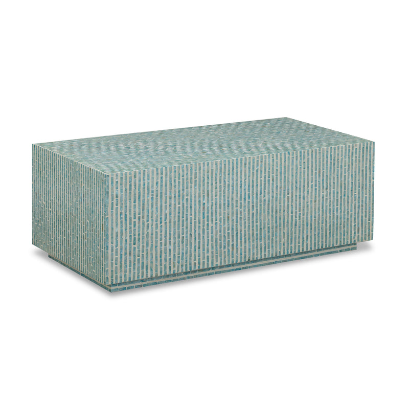 Earl 48" Shell Rectangular Coffee Table - Light Blue