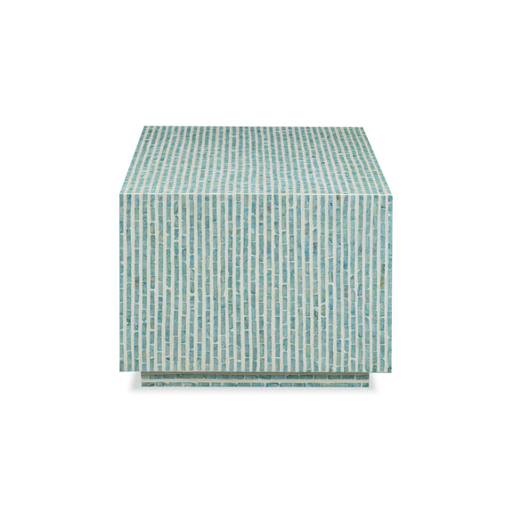 Earl 48" Shell Rectangular Coffee Table - Light Blue